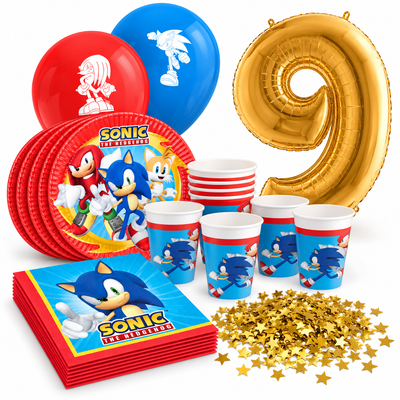 9-årskalas, Sonic, kalaspaket, 8 gäster – samlat paketinnehåll