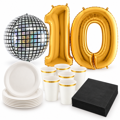 10-årskalas, Discokalas, kalaspaket, 6 gäster – samlat paketinnehåll