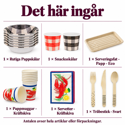 Det här ingår i Kräftskivans nattamat för sex – små skålar och delade tilltugg