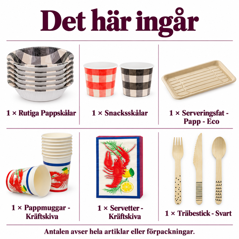 Det här ingår i Kräftskivans nattamat för sex – små skålar och delade tilltugg