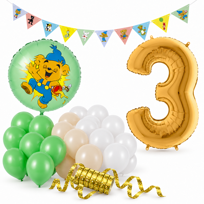 Bamse 3 år – dekorationspaket Skog – paketets produkter