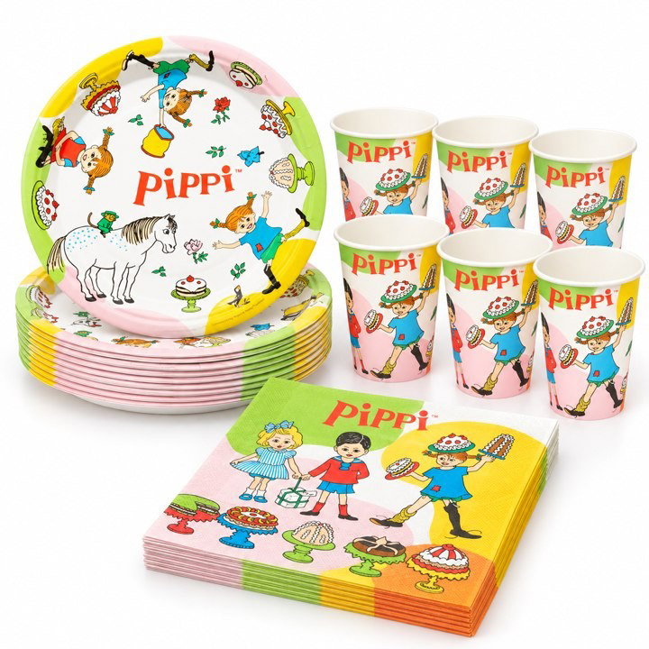 Pippi Långstrump, dukningspaket, 16 gäster
