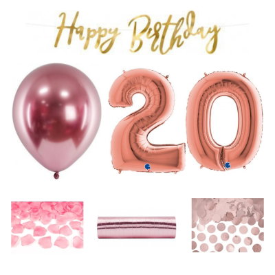20-års festpaket, Roséguld, Stor – sammansatt produktbild