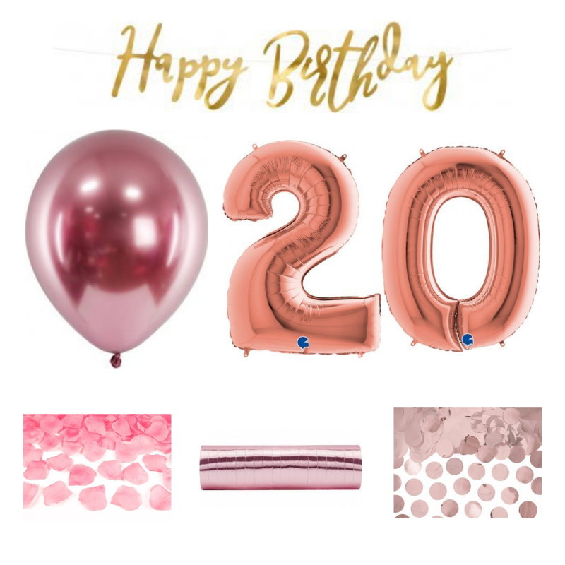 20-års festpaket, Roséguld, Stor – sammansatt produktbild
