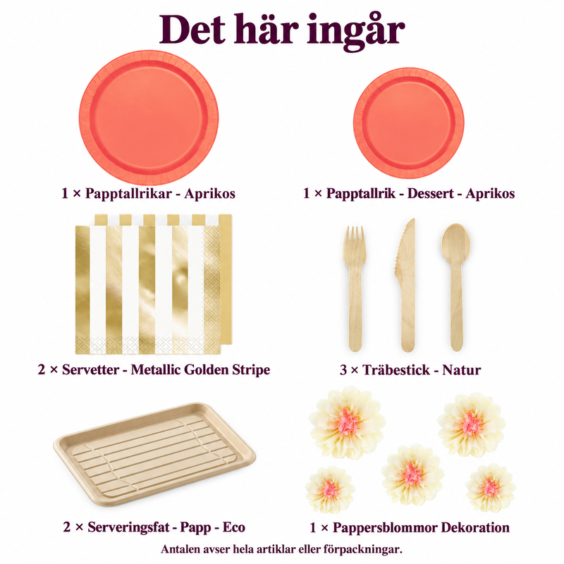 Det här ingår: Aprikosbuffé för sexton – mat och efterrätt på samma bord