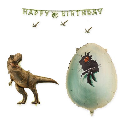 Jurassic World – större dekorationspaket med T-Rex och girlang