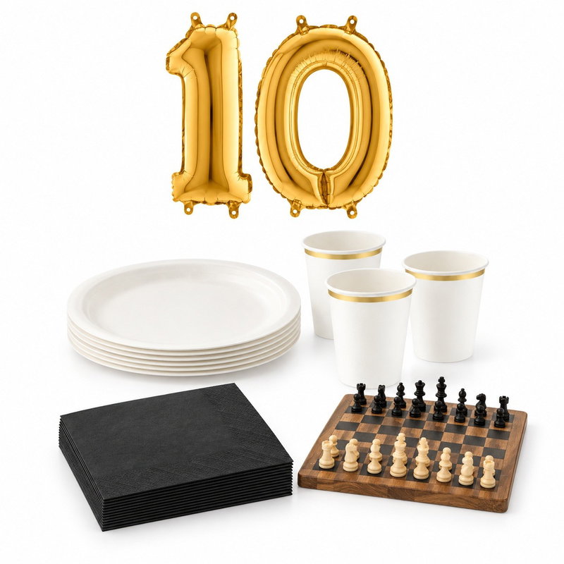 10-årskalas, Schackkalas, kalaspaket, 6 gäster – paketets produkter