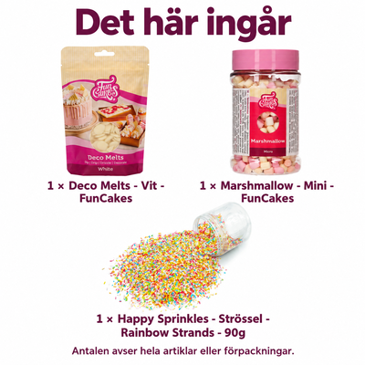 Det här ingår i Vita marshmallowbon med krispigt vårströssel