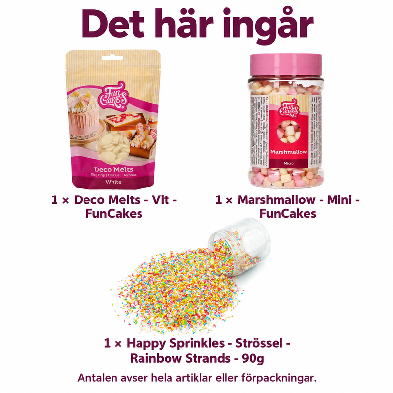 Det här ingår i Vita marshmallowbon med krispigt vårströssel