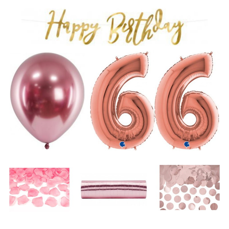 66-års festpaket, Roséguld, Stor – sammansatt produktbild