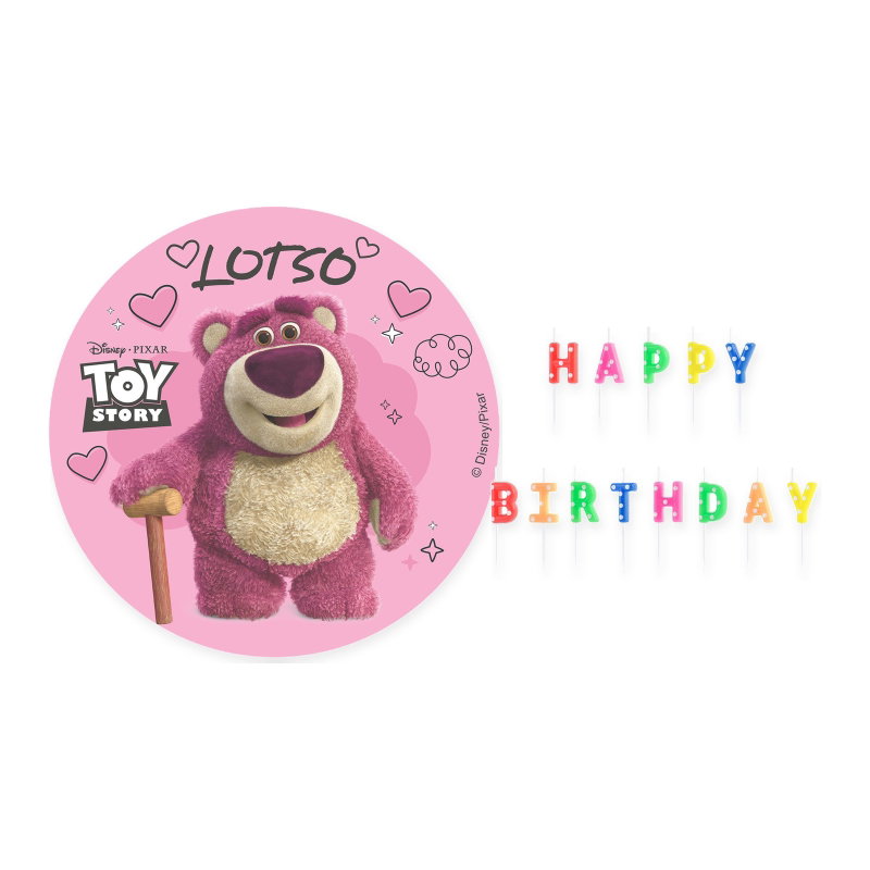 Lotso – tårtpaket med tårtbild och tårtljus