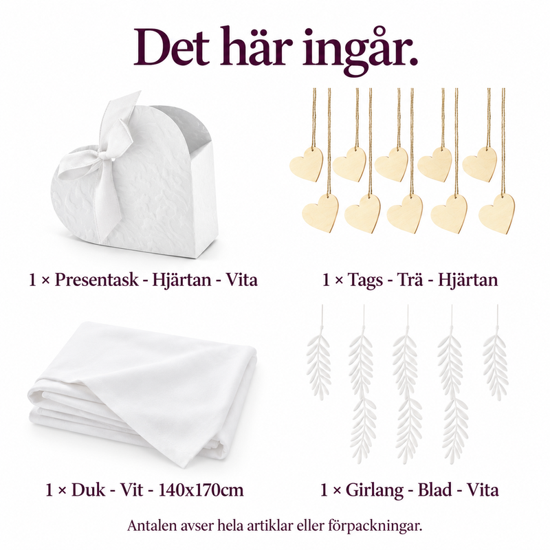 Dopets tackgåvor – tio hjärtaskar på display