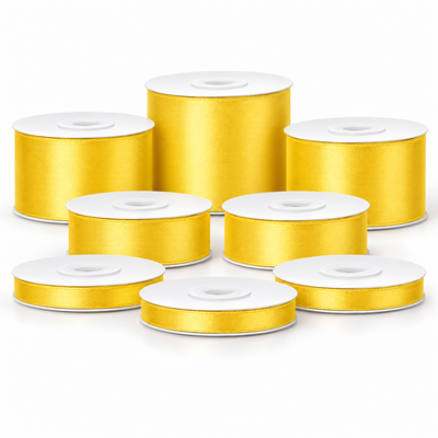 Satinbandspaket – Gul – 8 rullar – hela paketet