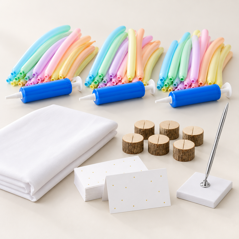 Ballongverkstad för sex vuxna – tre arbetsstationer – produktöversikt