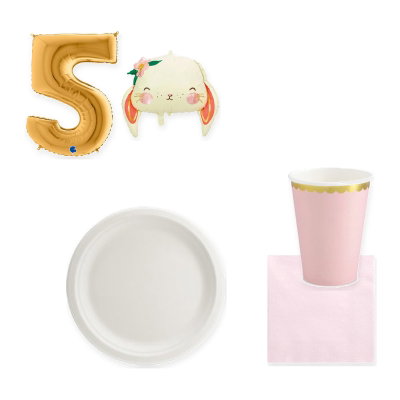 Kaninkalas – 5-årskalas – kalaspaket med kaninballong för 6 gäster