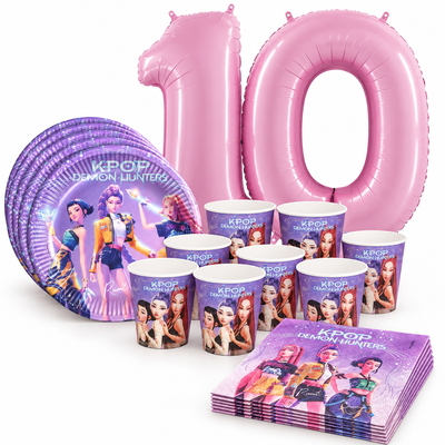 10-årskalas, K-pop, kalaspaket, 8 gäster – samlat paketinnehåll