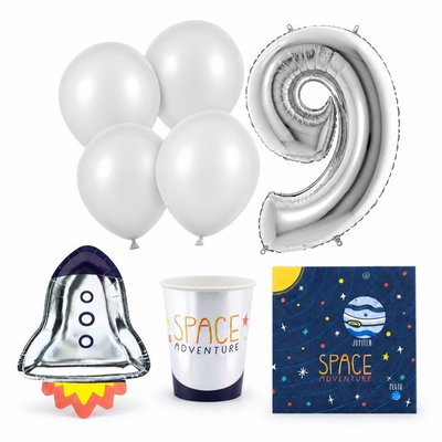 9-årskalas, Rymd, kalaspaket, 6 gäster – paketets innehåll
