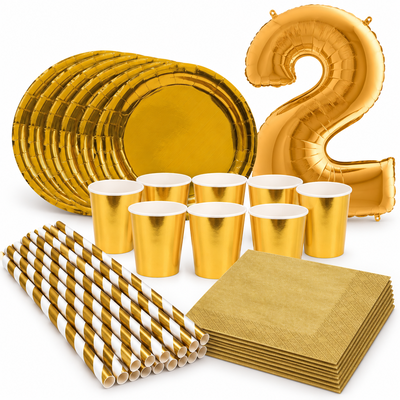 2-årskalas, Guld, kalaspaket, 8 gäster – samlat kalaspaket