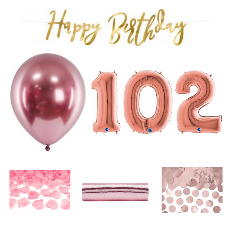 102-års festpaket, Roséguld, Stor – sammansatt produktbild