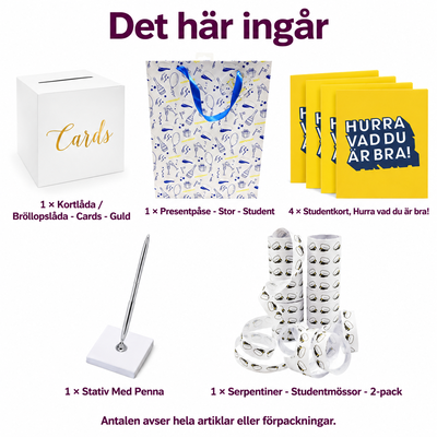 Det här ingår i Studentens presentbord – samla kort och ge plats åt gåvorna