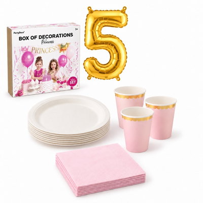 5-årskalas, Prinsesskalas, kalaspaket, 6 gäster – paketets produkter