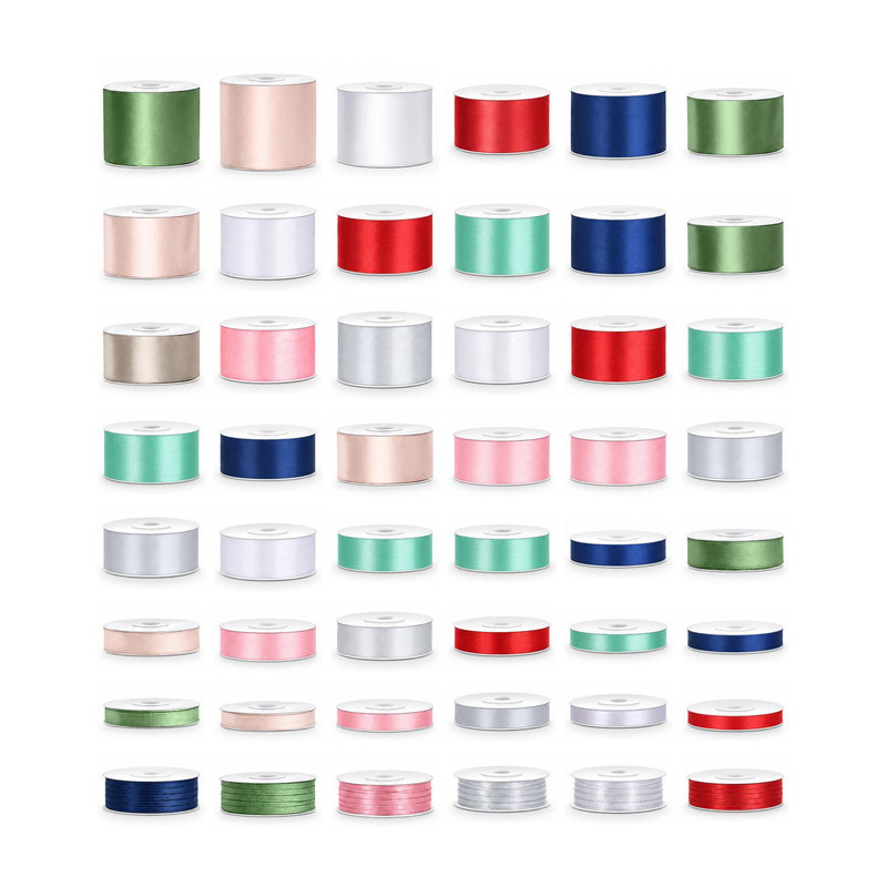 Satinbandspaket – Pastelljul – Maxi – 48 rullar – hela paketet
