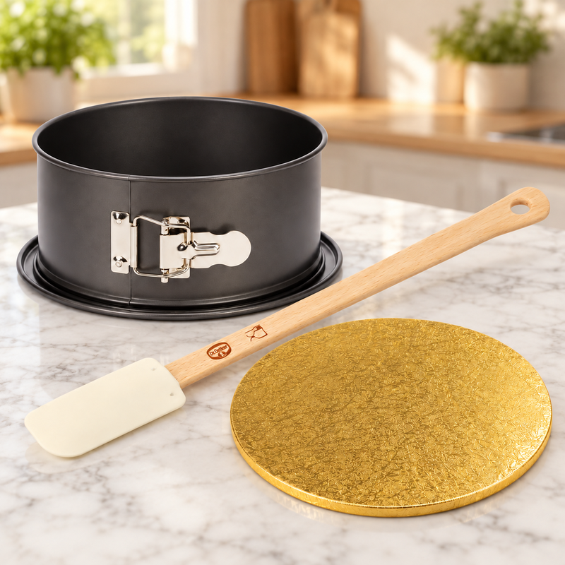 Miljöbild: Liten cheesecake – 18 cm form och serveringsbricka