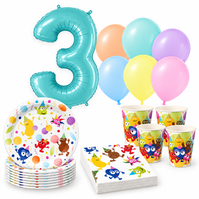 3-årskalas, Babblarna, kalaspaket, 8 gäster – produktbild