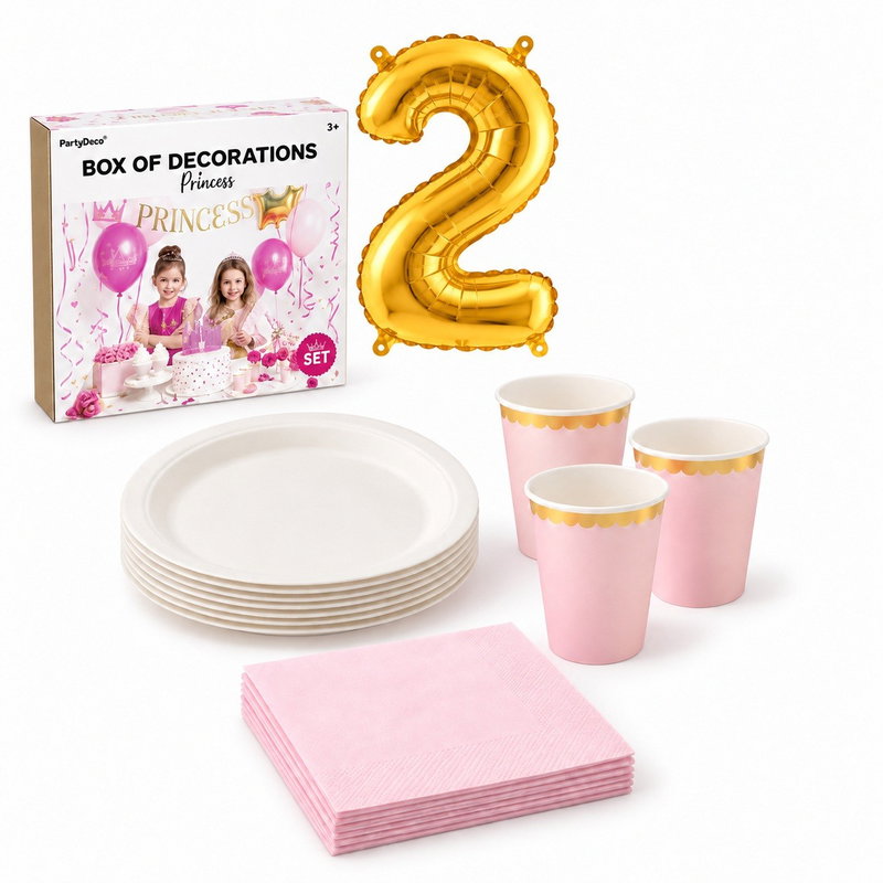 2-årskalas, Prinsesskalas, kalaspaket, 6 gäster – paketets produkter