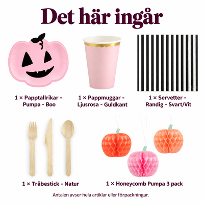 Det här ingår: Pastellpumpornas brunch för sex – rosa, svart och papperspumpor