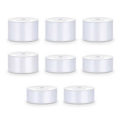 Satinbandspaket – Vit – 8 rullar – hela paketet