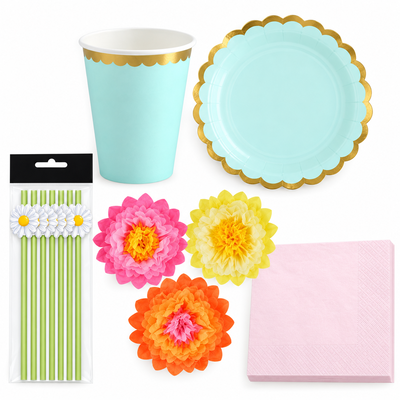 Blommande sommarfika för sex – mint och prästkragar