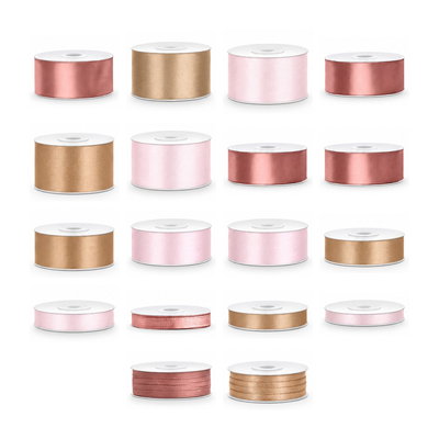 Satinbandspaket – Rosa julglans – Stor – 18 rullar – hela paketet