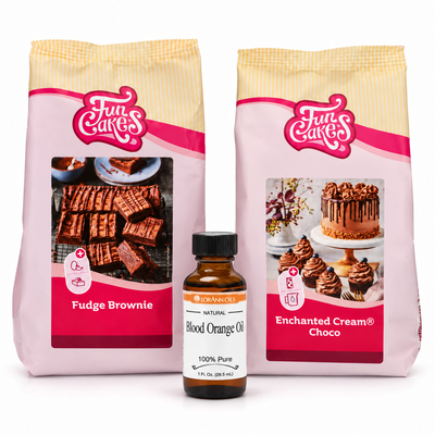 Produktöversikt: Blodapelsinbrownies med luftig chokladtopp