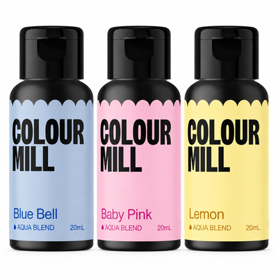 Pastelltrio, 3 flaskor Colour Mill Aqua Blend à 20 ml