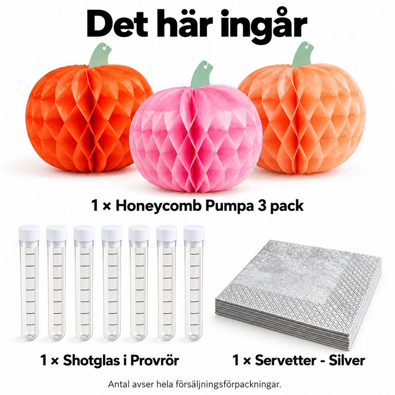 Vuxenfestens provrörsbar – sex små smakprov – innehåll och antal försäljningsförpackningar