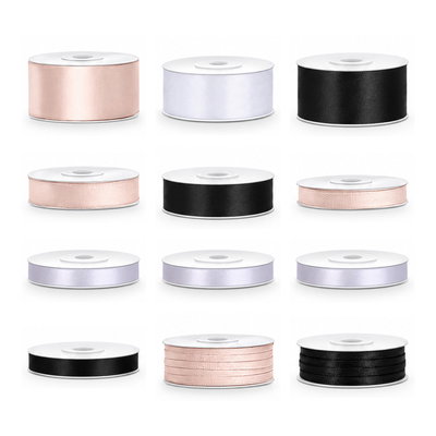 Satinbandspaket – Minimalistiskt pyssel – 12 rullar – hela paketet