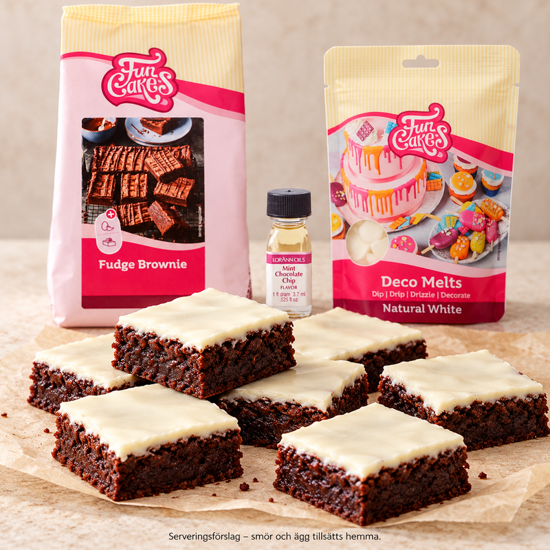 Mintbrownies med vit yta – baka och dela till eftermiddagskaffet