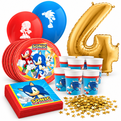 4-årskalas, Sonic, kalaspaket, 8 gäster – samlat paketinnehåll