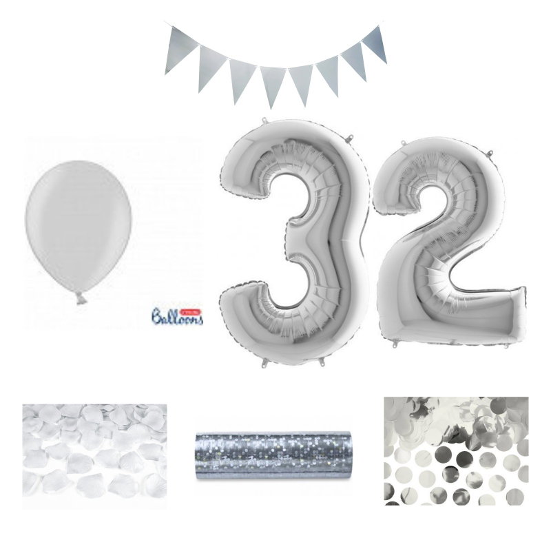 32-års festpaket, Silver, Stor – sammansatt produktbild