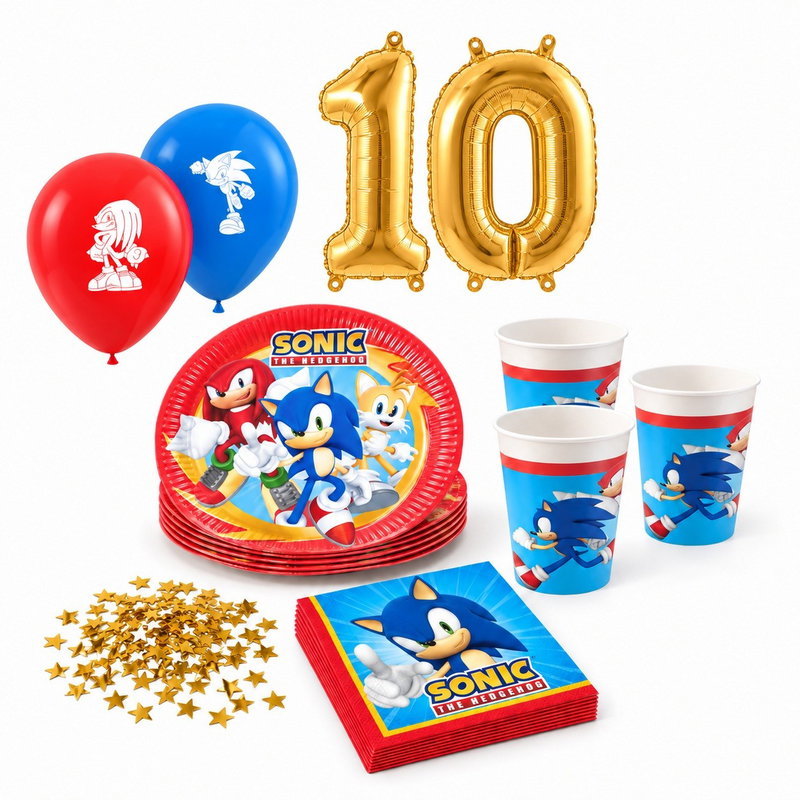 10-årskalas, Sonic, kalaspaket, 8 gäster – paketets produkter