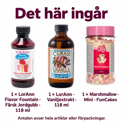 Det här ingår i Fryst jordgubbsyoghurt med vanilj och marshmallowtopp