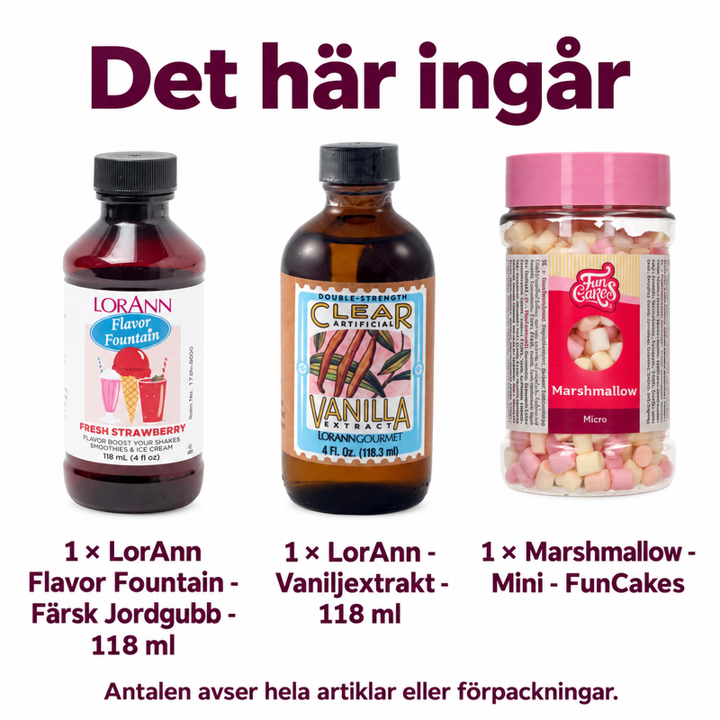 Det här ingår i Fryst jordgubbsyoghurt med vanilj och marshmallowtopp
