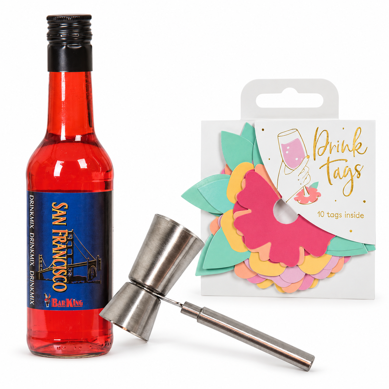 San Fransisco-paket – drinkmix, mått och glasmarkörer