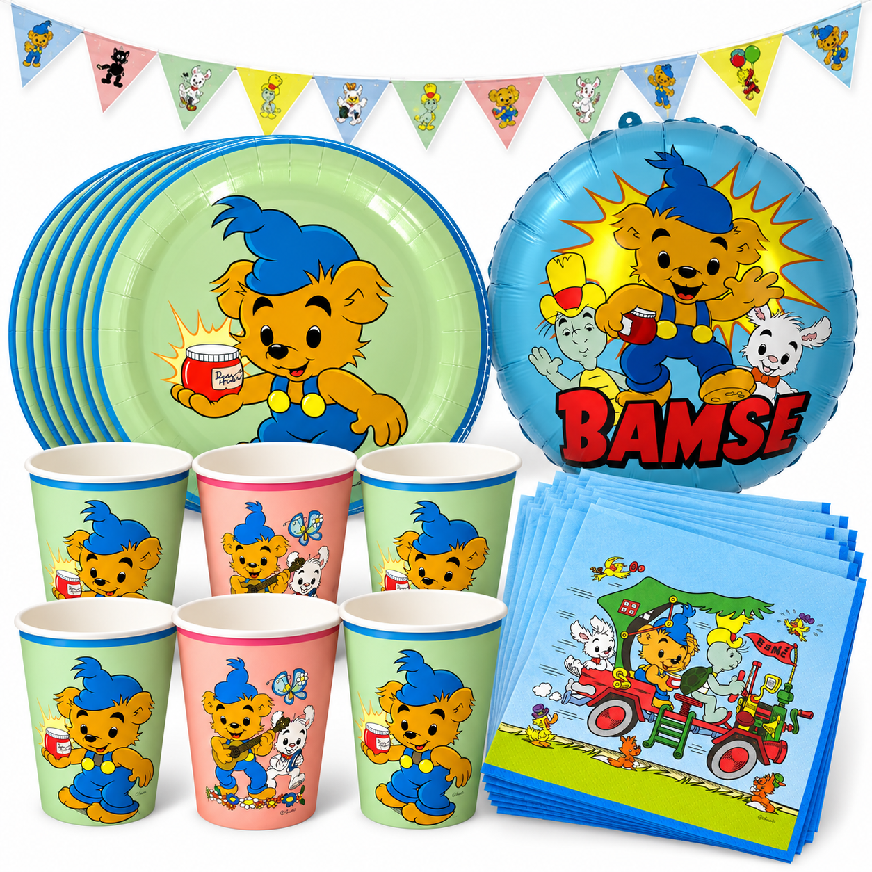 Bamse Kalas – dukning och dekorationer för 16 gäster