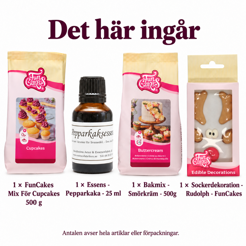 Det här ingår i Rudolfkaka med pepparkakssmak och smörkräm