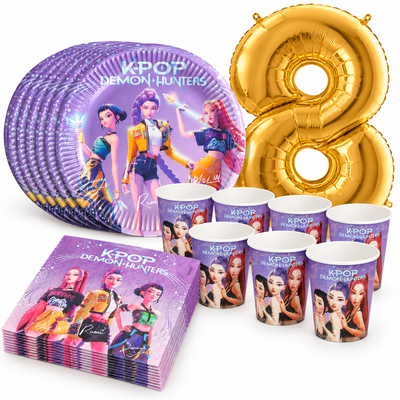 8-årskalas, K-pop, kalaspaket, 8 gäster – samlat paketinnehåll
