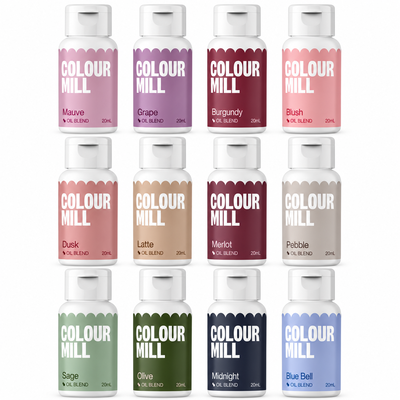 Cas’ Cakery, 12 flaskor Colour Mill Oil Blend à 20 ml