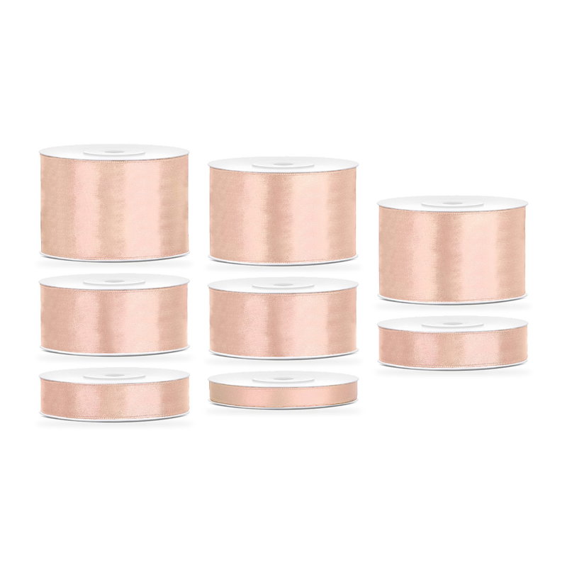 Satinbandspaket – Ljus Persika – 8 rullar – hela paketet