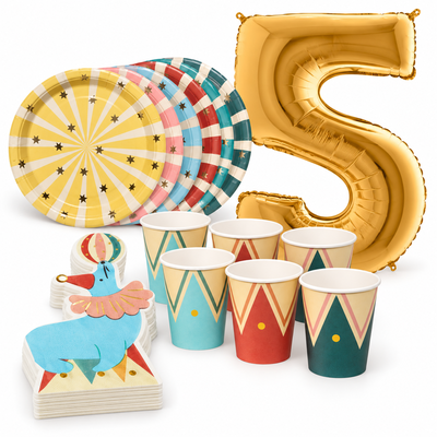5-årskalas, Cirkus, kalaspaket, 6 gäster – samlat paketinnehåll